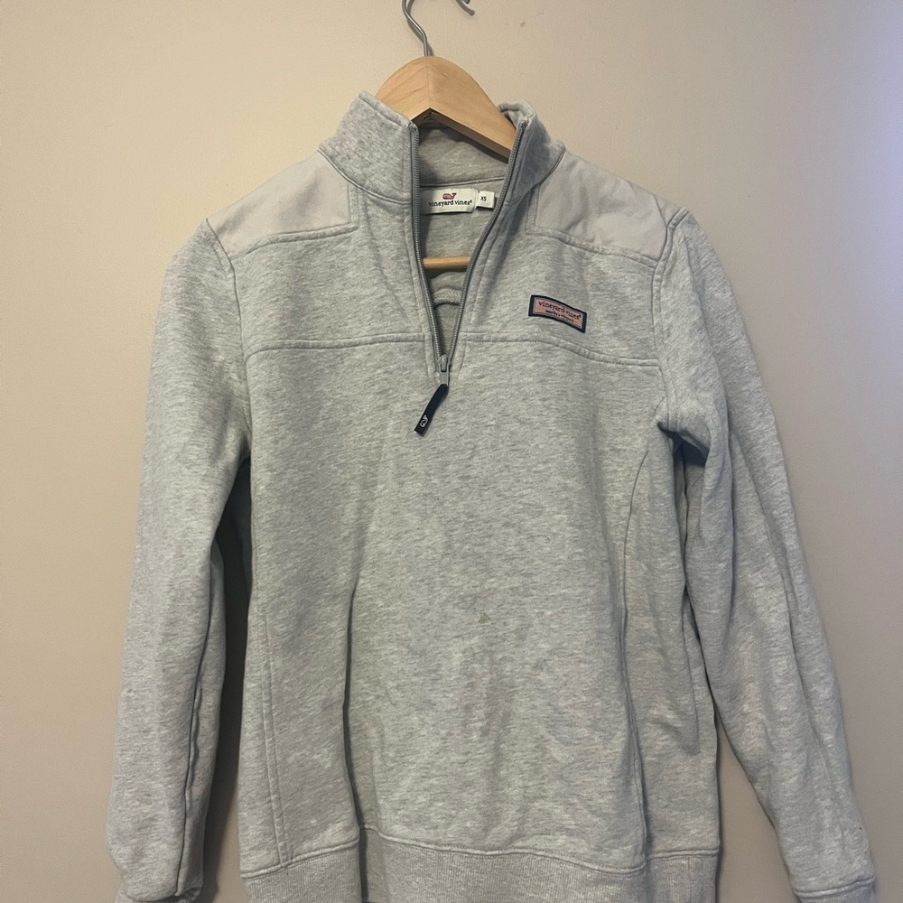 Vineyard Vines Gray Quarter-Zip Pullover